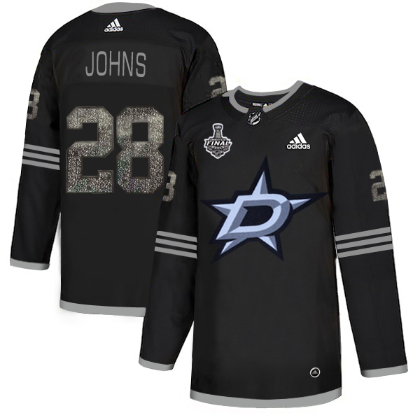 Adidas Men Dallas Stars 28 Stephen Johns Black Authentic Classic 2020 Stanley Cup Final Stitched NHL Jersey